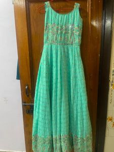 Beautiful Teal Embellished Gown