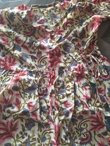 Floral Print Kurta with Skirt