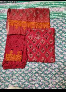 Red kurta pant duppta set