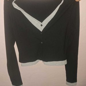 Long Sleeve Two-Tone Top