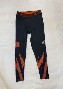 Adidas Black &amp; Orange Athletic Tights