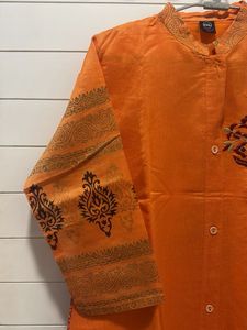 Orange Embroidered Kurta