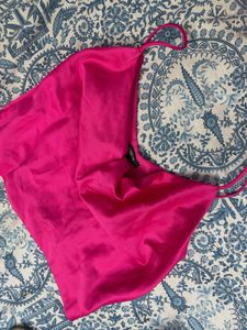 Vibrant Pink Satin Cami Top