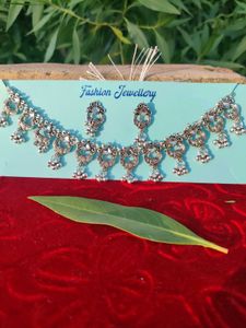 Oxidized Silver Necklace &amp; Earring Set