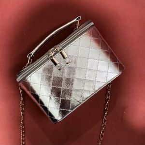 Chic Silver Quilted Box/Vanity Bag