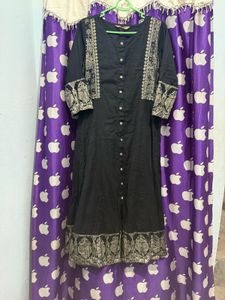 Elegant Black Kurta with Gold print