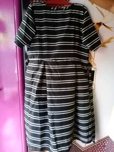 Black &amp; White Striped Dress