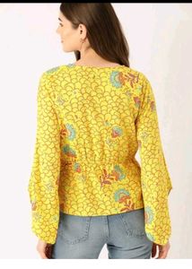 Vibrant Yellow Floral Print top