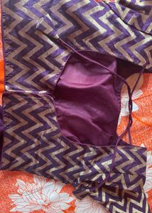 Elegant Purple Saree with Brocade Blouse