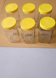 Dabur Honey Glass Jar with Yellow Lid