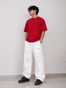 Red & White Track Pants
