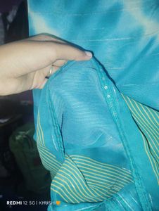 Elegant Blue Saree with Unique Pattern