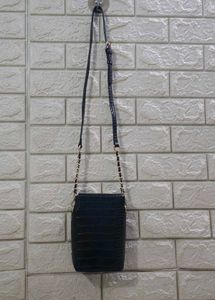 Maria Kurki Black Croc Embossed Crossbody Bag