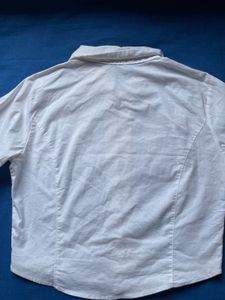 Classic White Cropped Button-Up Shirt