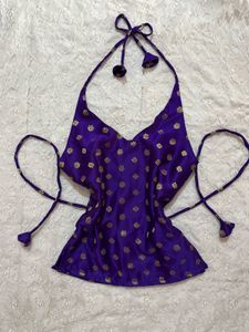 Vintage Halter Neck Banarsi Kurti