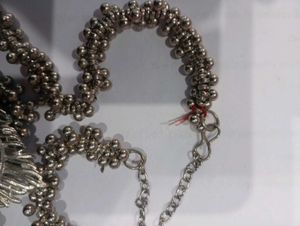 Krishna Flute Silver Oxidized Necklace