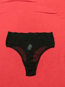 Women’s Black Mesh High-Waist Brief Panty