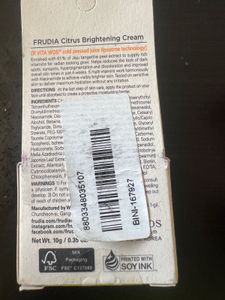 new Frudia Citrus Brightening Cream