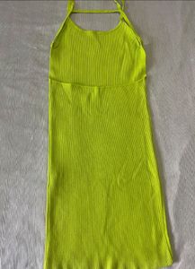 SHEIN Neon Green Ribbed Dress