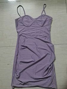 Lilac Ruched Corset Dress