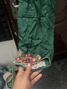 Emerald Green Flowy Ethnic Suit