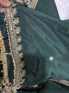 Embroidered Green Kurta Set