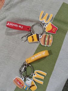 McDonald's bag charm. Keychain Set pack of 2