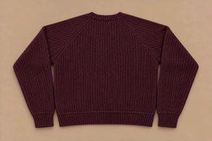 DEEP PLUM TEXTURED RIBBED KNIT SWEATER