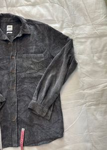 Zara Men's Corduroy Button-Up Shirt