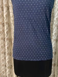 Navy Blue Polka Dot Tank Top