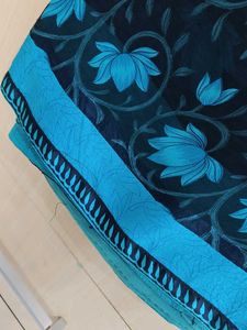 Beautiful Blue Floral Saree