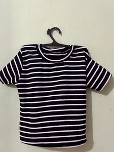 Striped Black & White T-Shirt(ribbed)