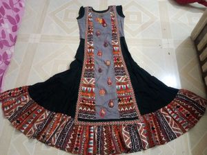 Elegant Ethnic Gown with Print