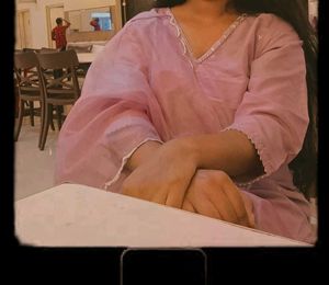 Lilac Ethnic Kurta Set with Scalloped Dupatta (3-P