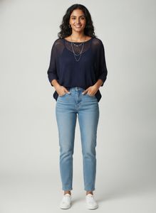 Navy Blue Knit Top
