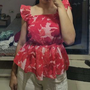 Chic Floral Peplum Top