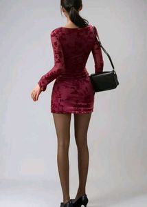 Burgundy Floral Mesh Mini Dress savana