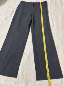 Formal Grey Wide-Leg Trousers