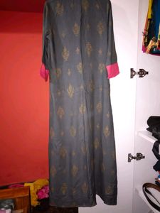 Avaasa Grey Kurthi With Pink Combination Very Eleg