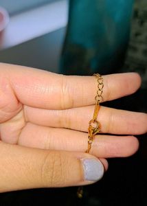 18k Gold Polish Heart Bling Necklace