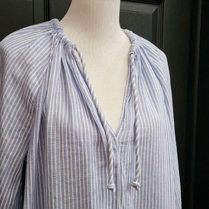 Striped V-Neck Tunic Dress