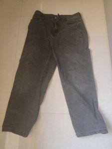 Charcoal Denim  Baggy Jeans