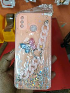 Tecno Spark Go 2020 Pink Glitter Back Cover with B