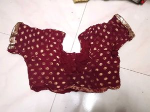 Embroidered Silk Saree net half fabr