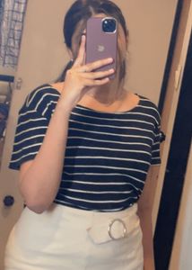 Striped Ribbed Tee
