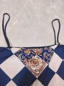 Scarf Print Halter Top
