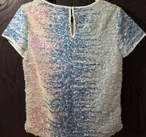 Sparkly Sequin Ombre T-Shirt Top