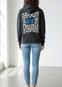 Cozy Charcoal Grey Hoodie &amp; Light Wash Jeans