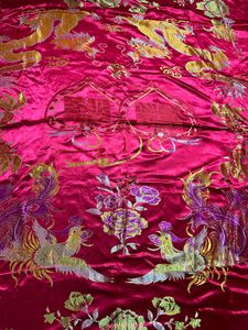 Luxurious Red Dragon &amp; Phoenix Bedspread
