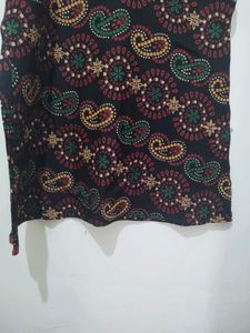 Black Kurta With Mango Prints And Embroidery